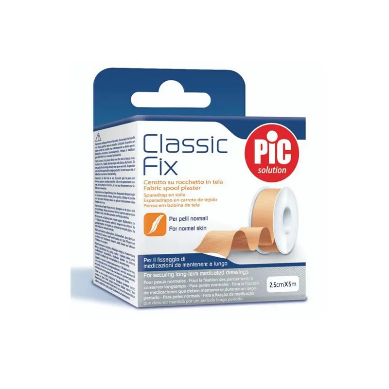 Pic Solution Classic Fix Ρολό Λευκοπλάστη από Ύφασμα για κανονικά δέρματα, 2,5cm x 5m