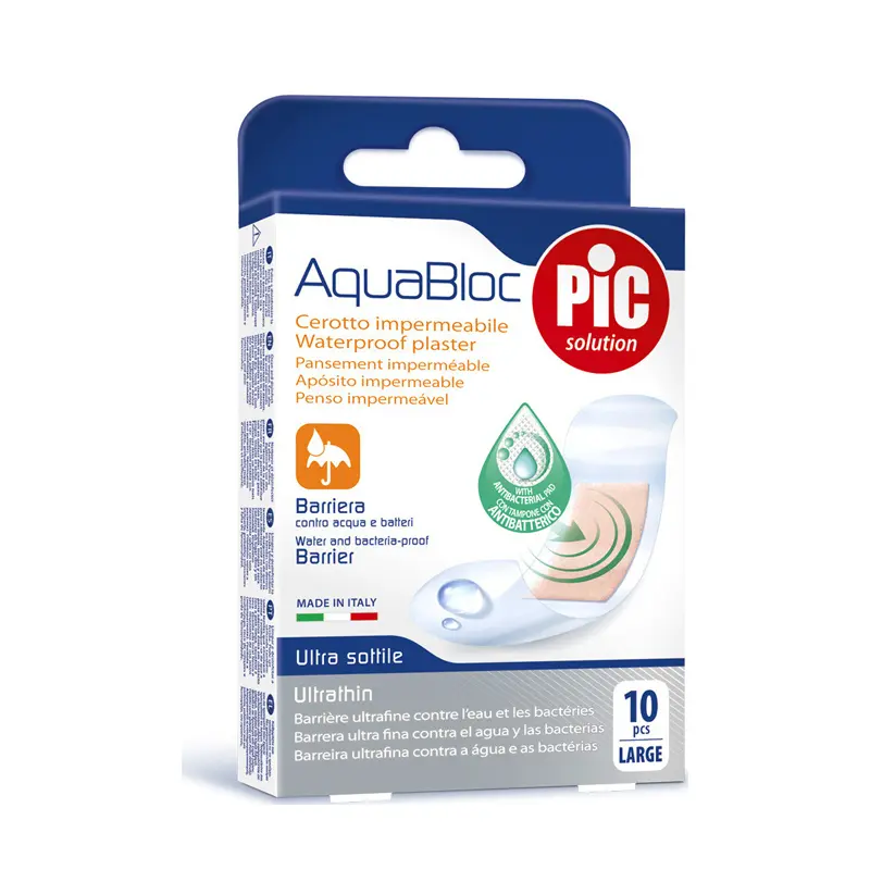 Pic Solution Aquabloc, Αδιάβροχα Αυτοκόλλητα Επιθέματα, 10 τεμάχια Large