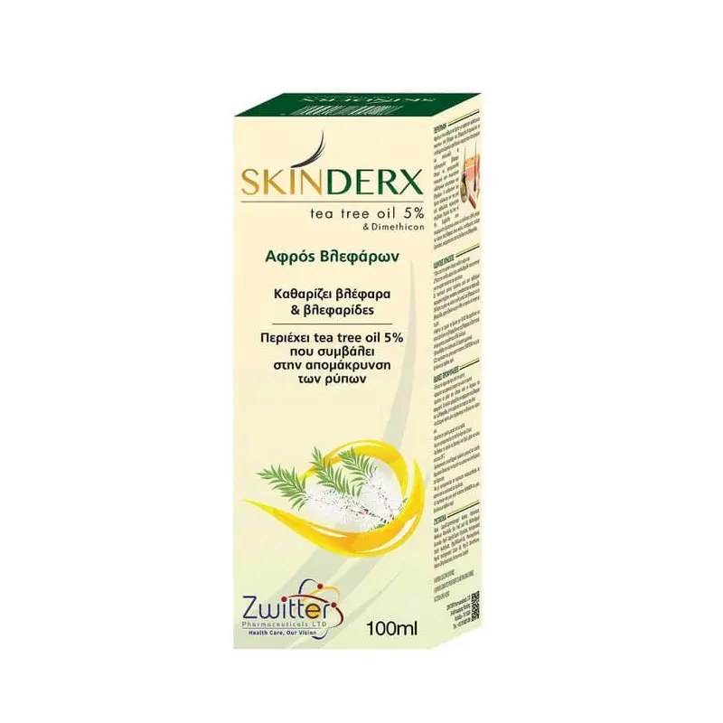 Skinderx Eye Foam, Αφρός Καθαρισμού Βλεφάρων με Tea Tree Oil 5% και Διμεθικόνη, 100ml