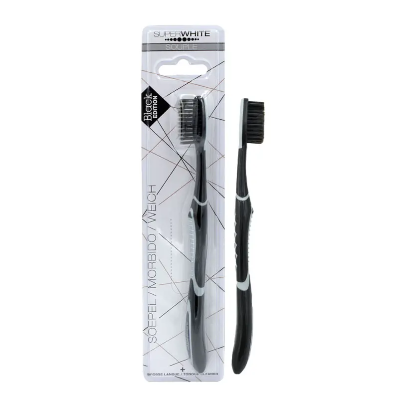 Superwhite Οδοντόβουρτσα Black Edition με Μαύρες Ίνες Άνθρακα, 1 τεμάχιο