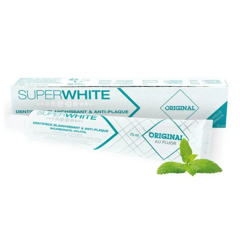 Superwhite Toothpaste Original Fluor, Λευκαντική Φθοριούχος Οδοντόκρεμα, 75ml