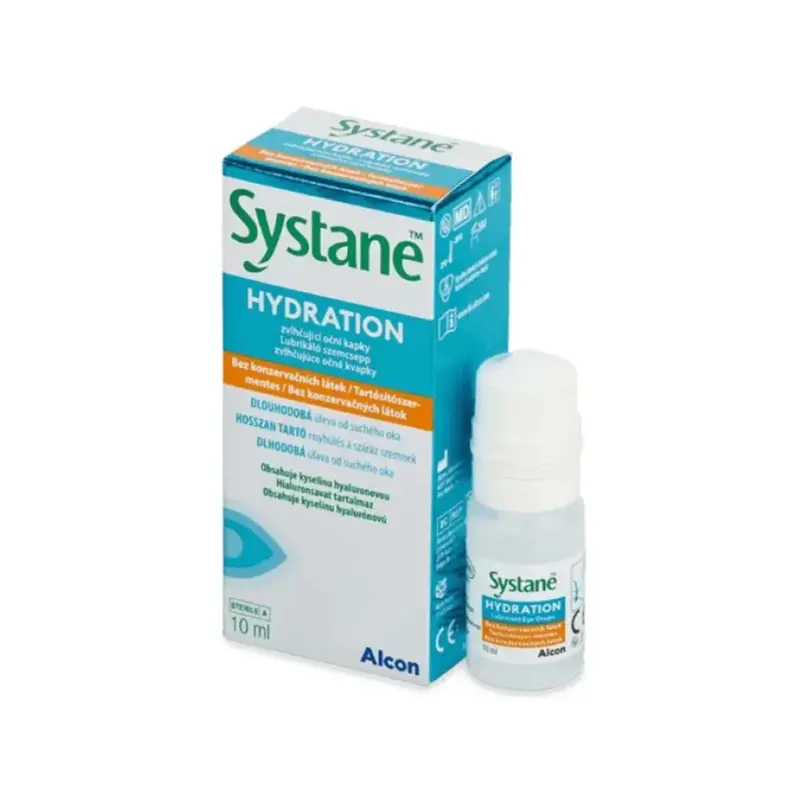 Alcon Systane Hydration, Λιπαντικές Οφθαλμικές Σταγόνες για παρατεταμένη ανακούφιση από τα συμπτώματα της ξηροφθαλμίας, 10ml