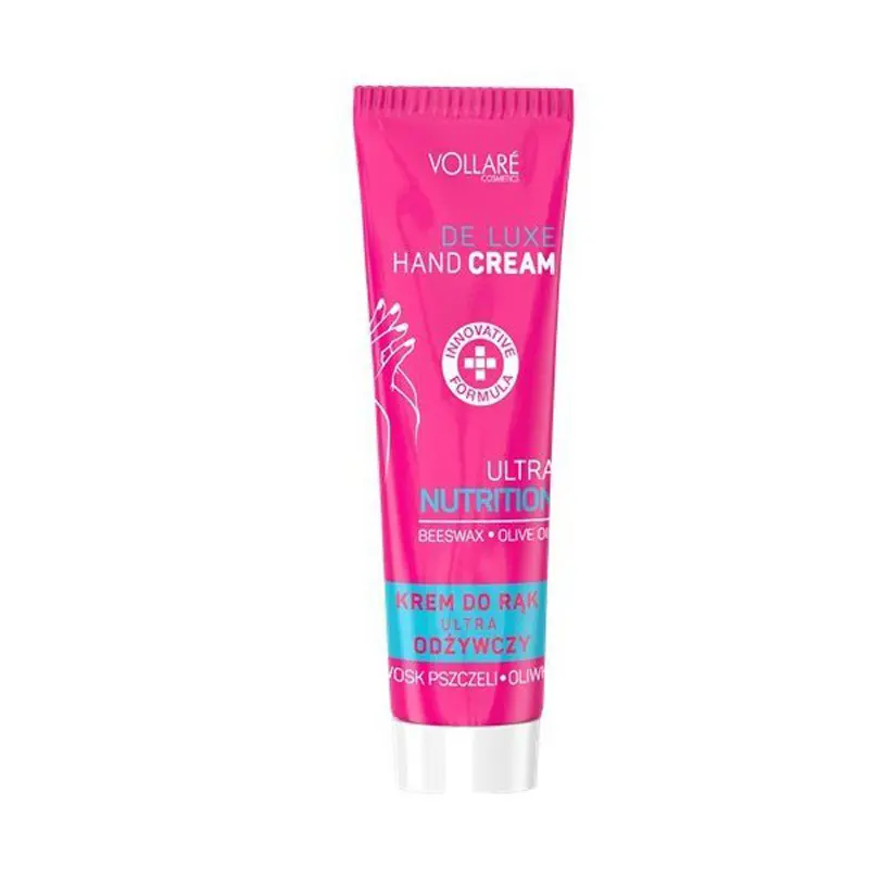 Vollare De Luxe Hand Cream Ultra Nutrition, Κρέμα Χεριών και Νυχιών για θρέψη και προστασία με ελαιόλαδο και κερί μέλισσας, 100ml