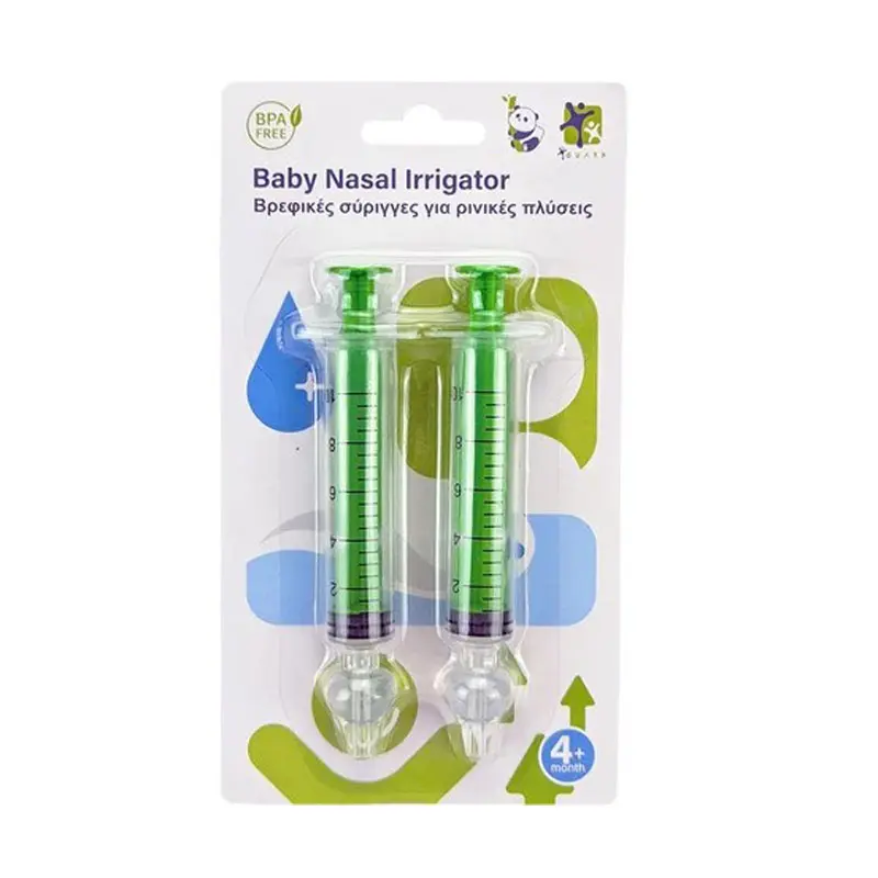 Baby Nasal Irrigator 2 Τεμάχια, Επαναχρησιμοποιούμενες Βρεφικές Σύριγγες για Ρινικές Πλύσεις, σε πράσινο χρώμα, 2 τεμάχια