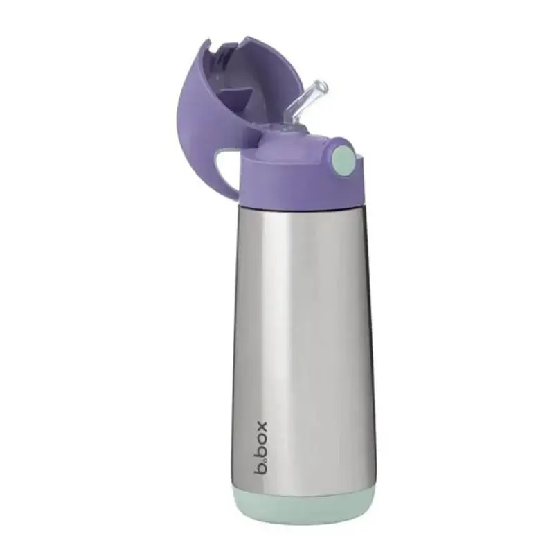 B-Box Insulated Drink Bottle, Ισοθερμικό Παγούρι με Καλαμάκι, Purple, 500ml