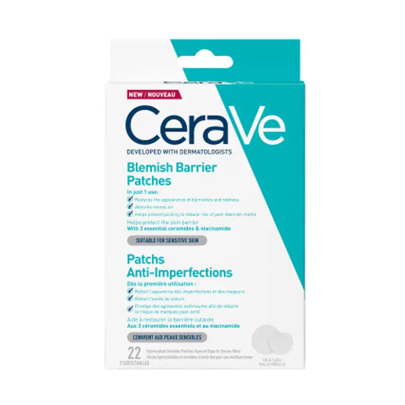 Cerave Blemish Barrier Patches, Αυτοκόλλητα Επιθέματα Κατά Των Ατελειών, 22 τεμάχια