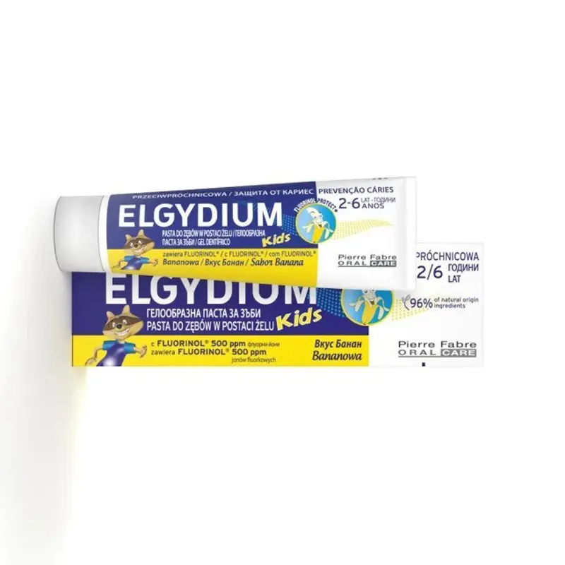 Elgydium Οδοντόπαστα Gel Kids, 500ppm για προστασία από τερηδόνα και γεύση μπανάνα, 50ml