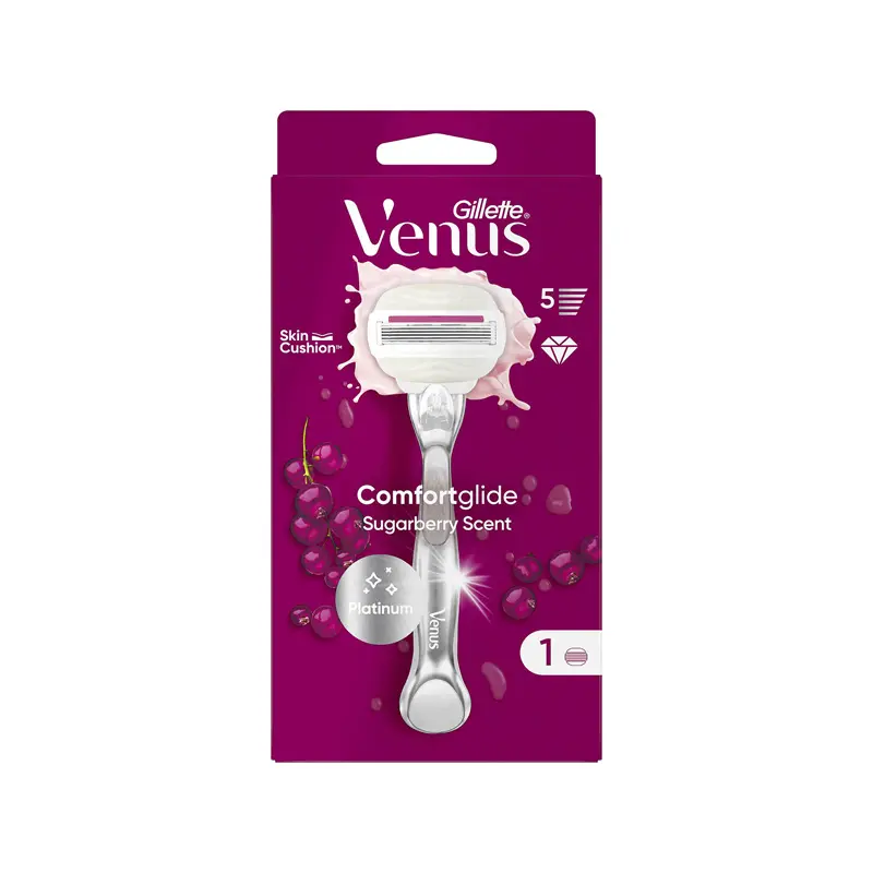 Gillette Venus ComfortGlide Sugarberry Γυναικεία Ξυριστική Μηχανή με 1 ανταλλακτική κεφαλή