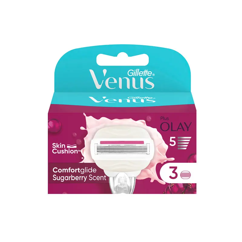 Gillette Venus ComfortGlide Sugarberry, Ανταλλακτικές Κεφαλές Γυναικείας Ξυριστικής Μηχανής, 3 τεμάχια