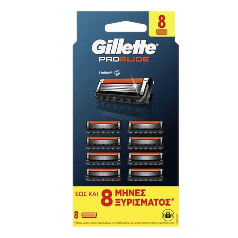 Gillette ProGlide Ανταλλακτικές Κεφαλές Ανδρικής Ξυριστικής Μηχανής, 8 τεμάχια