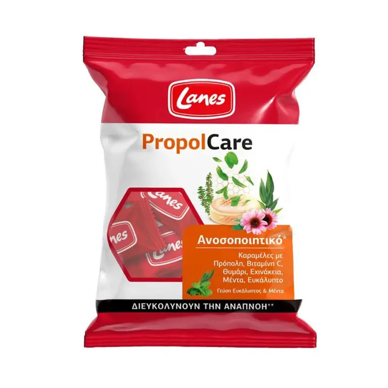 Lanes PropolCare Καραμέλες για το Λαιμό με Ευκάλυπτος & Μέντα, 54gr