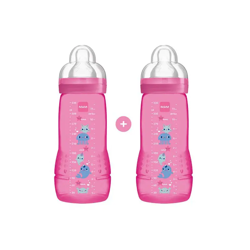 Mam Σετ Μπιμπερό Πλαστικό Easy Active Baby Bottle, 4+ μηνών,  2x330ml