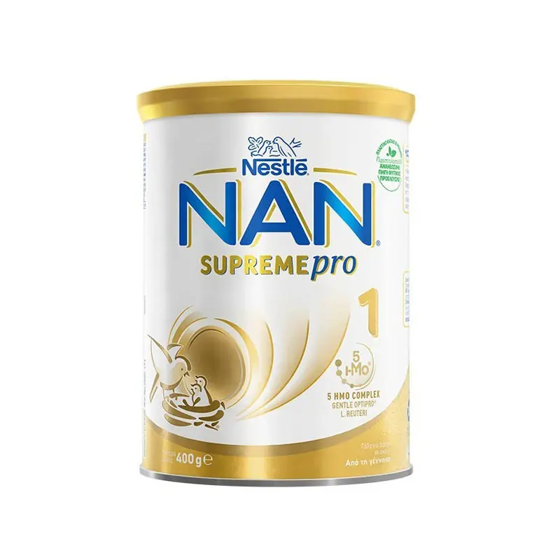 Nan SupremePro 1, Γάλα πρώτης βρεφικής ηλικίας  σε σκόνη με 6 ΗΜΟ, ενεργές καλλιέργειες Β. Infantis & B. Lactis και Gentle OPTIPRO πρωτεΐνη , 400gr