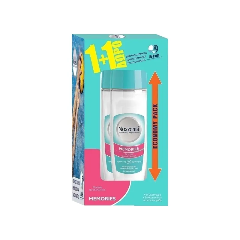 Noxzema Memories Αποσμητικό Roll-On 1+1 ΔΩΡΟ, 2x50ml