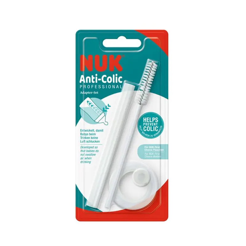NUK Anti-Colic Professional Adapter Set, Σύστημα Διαφυγής Αέρα με Βουρτσάκι Καθαρισμού