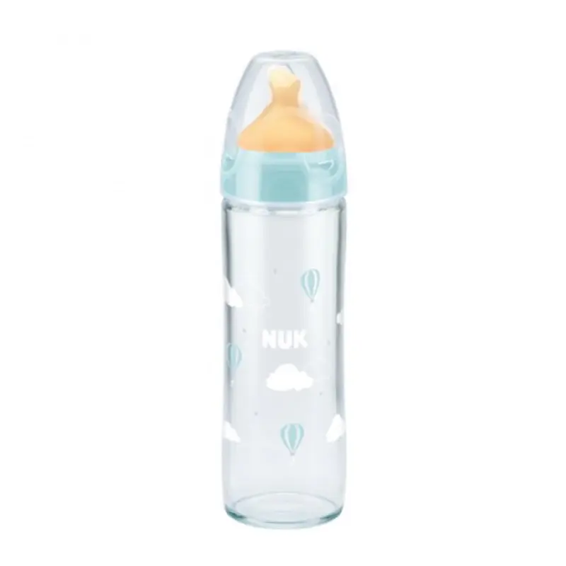 Nuk New Classic Μπιμπερό Γυάλινο, με θηλή Latex, 0-6 μηνών, 240ml