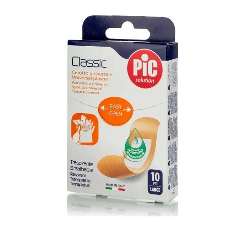 Pic Solution Classic, Αυτοκόλλητα Επιθέματα γενικής χρήσης με Αντιβακτηριακό Μαξιλαράκι, 10 τεμάχια medium