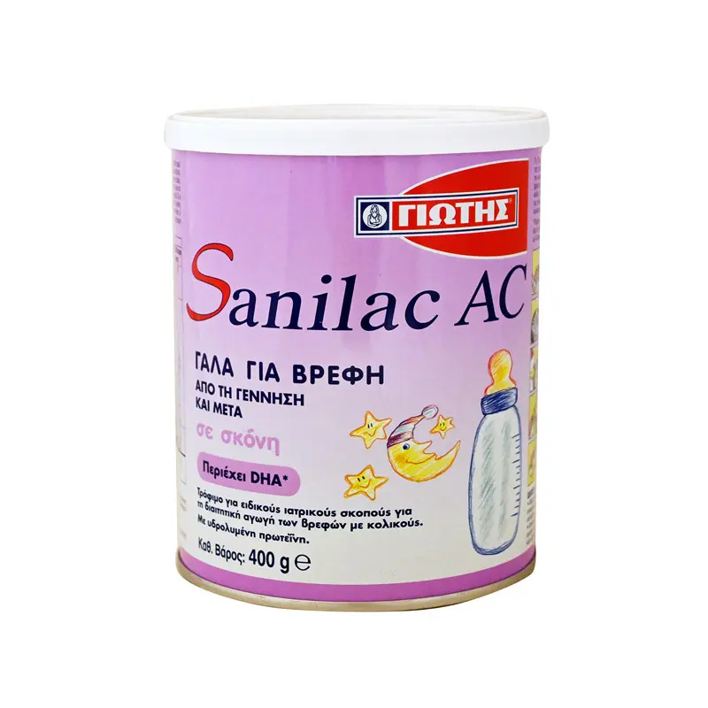 Γιώτης Sanilac AC, Γάλα σε σκόνη για τη διαιτητική αγωγή των βρεφών με κολικούς, από τη γέννηση και μετά, 400g