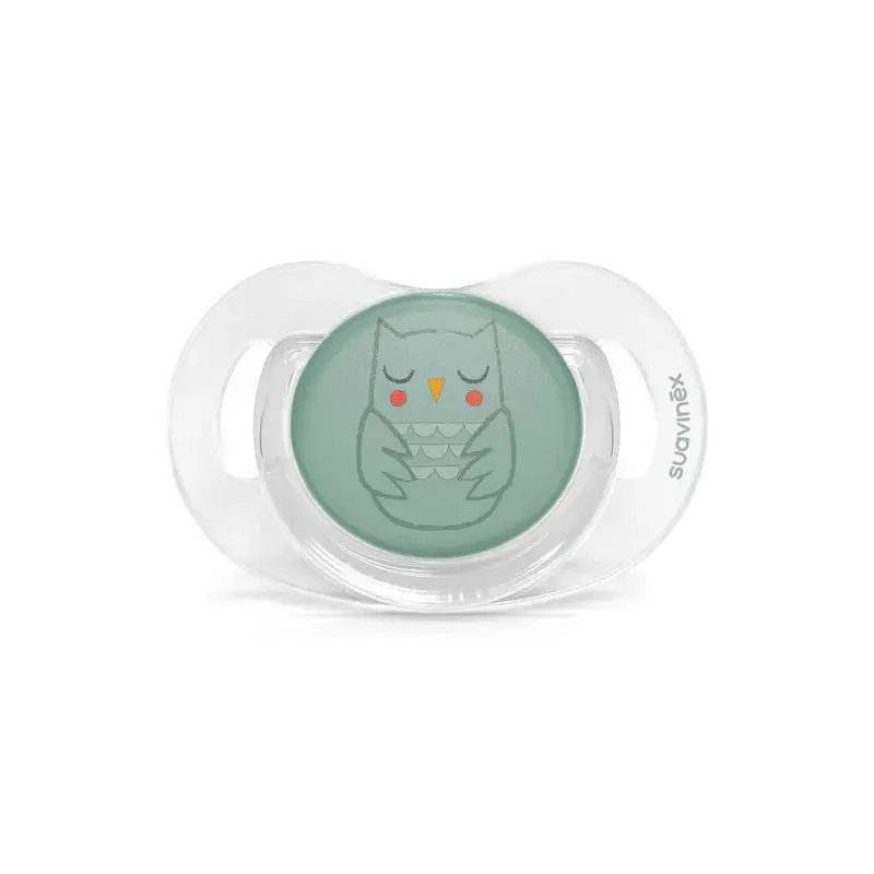 Suavinex Owl Πιπίλα Σιλικόνης Physiological, 0-6 μηνών, Green