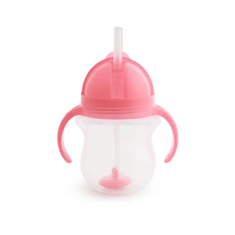 Munchkin Tip n Sip Cup, Μπουκάλι με Καλαμάκι, Pink, 207ml
