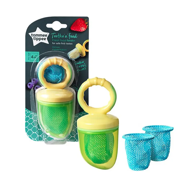 Tommee Tippee Teethe'n'feed, Fresh Food Feeder, Πιπίλα για Εισαγωγή Τροφών, 1 τεμάχιο & 1 διχτάκι επιπλέον
