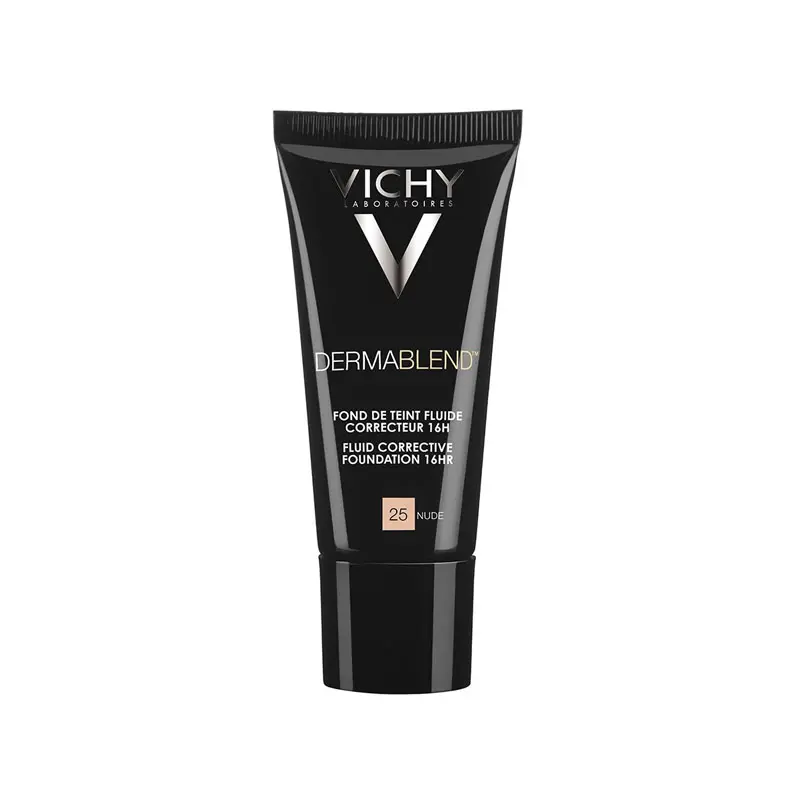 Vichy Dermablend Fluid Make-up No25 Nude, Υγρό Μέικαπ για υψηλή κάλυψη για κάθε τύπο επιδερμίδας, 30ml