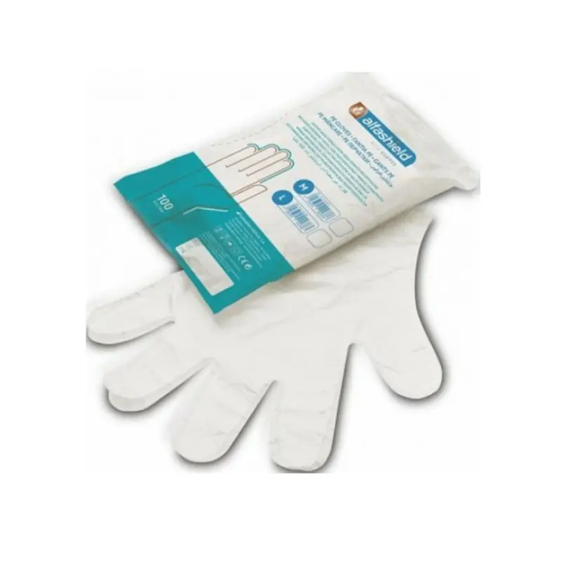 Alfashield Alfa Gloves Medium Εξεταστικά Γάντια Πολυαιθυλενίου Χωρίς Πούδρα Διάφανο, 100τμχ