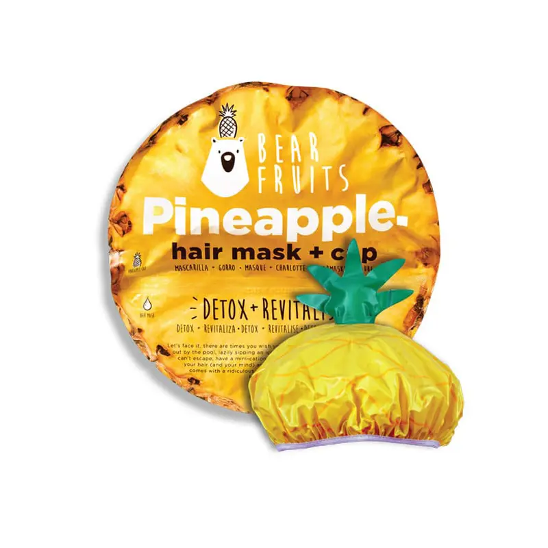 Bear Fruits Pineapple Detox & Revitalise Hair Mask & Cap, Μάσκα Μαλλιών για Αποτοξίνωση & Ανανέωση και Σκουφάκι Ανανάς, 20ml