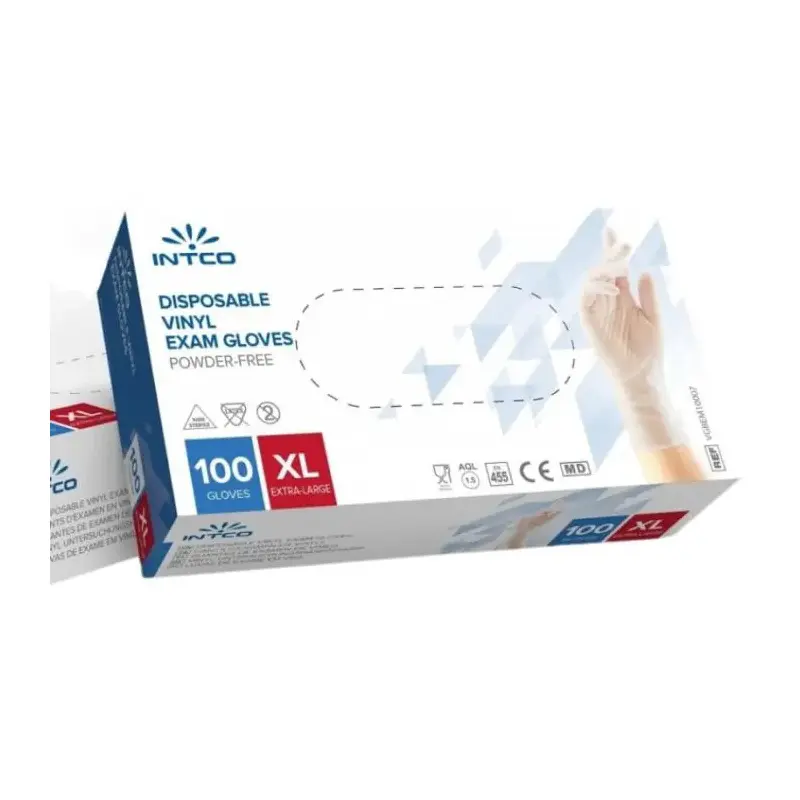 Intco Γάντια Βινυλίου Μιας Χρήσης Χωρίς Πούδρα XLarge, 100 τεμάχια