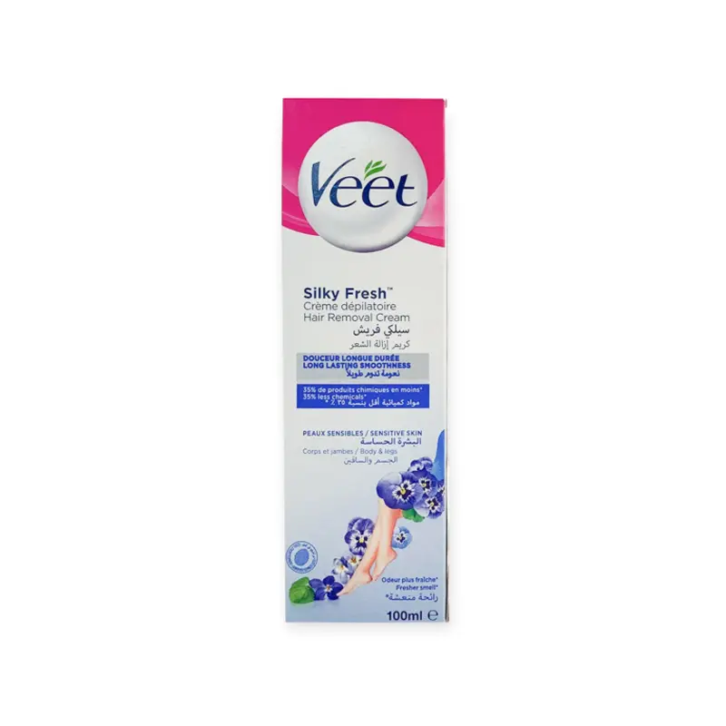 Veet Silky Fresh Hair Removal Cream for Sensitive Skin, Κρέμα Αποτρίχωσης για το ευαίσθητο δέρμα, 100ml