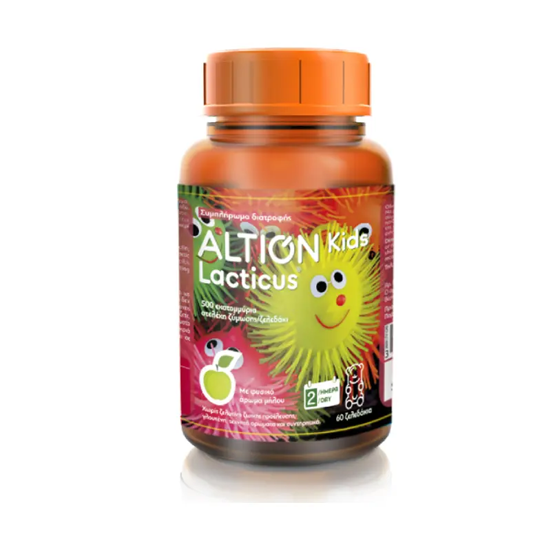 Altion Kids Lacticus, Προβιοτικά για το πεπτικό σύστημα των παιδιών, 60 ζελεδάκια με γεύση πράσινου μήλου