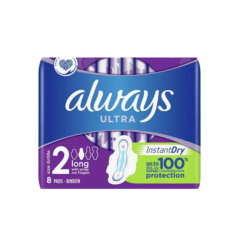 Always Ultra Long No2, Σερβιέτες με Φτερά, 8 τμχ