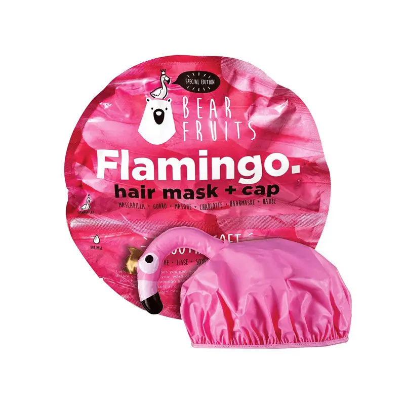 Bear Fruits Flamingo Smooth & Soft Hair Mask & Cap, Μάσκα Μαλλιών για Μαλακά & Απαλά Μαλλιά & Σκουφάκι Φλαμίνγκο, 20ml