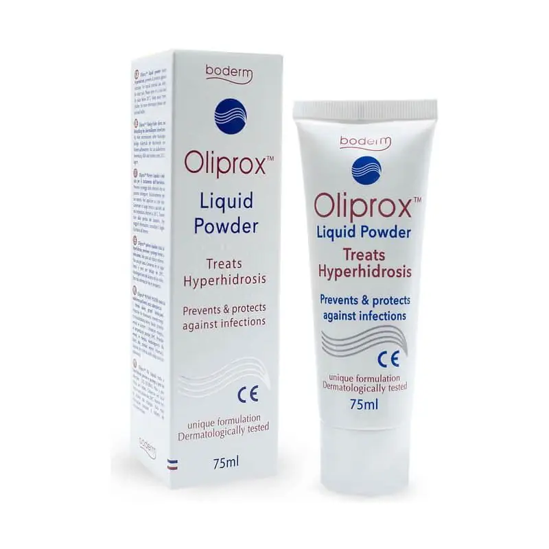 Boderm Oliprox Liquid Powder, Υγρή Πούδρα για τον έλεγχο της υπεριδρωσίας, 75ml
