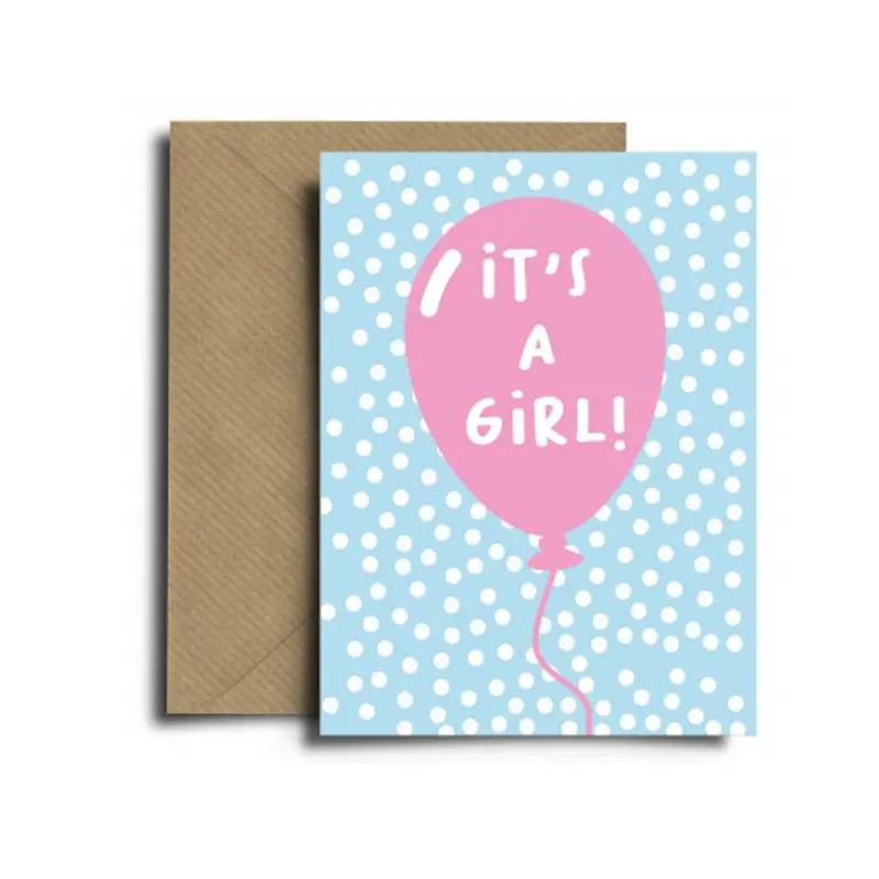 GREETING CARD | It's a Girl Baloon
