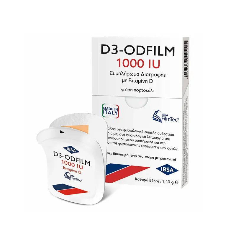 Farmasyn D3-Odfilm Vitamin D3 1000IU, Βιταμίνη D3 Με Γεύση Πορτοκάλι, 30 Ταινίες