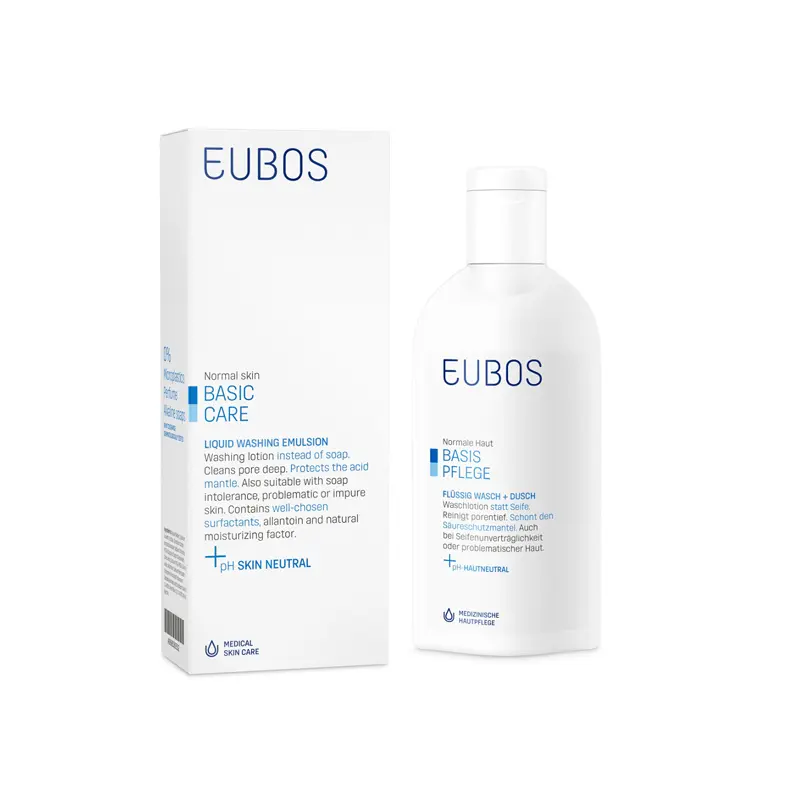 Eubos Basic Care Blue Liquid Washing Emulsion, Υγρό Καθαρισμού Προσώπου και Σώματος, 200ml