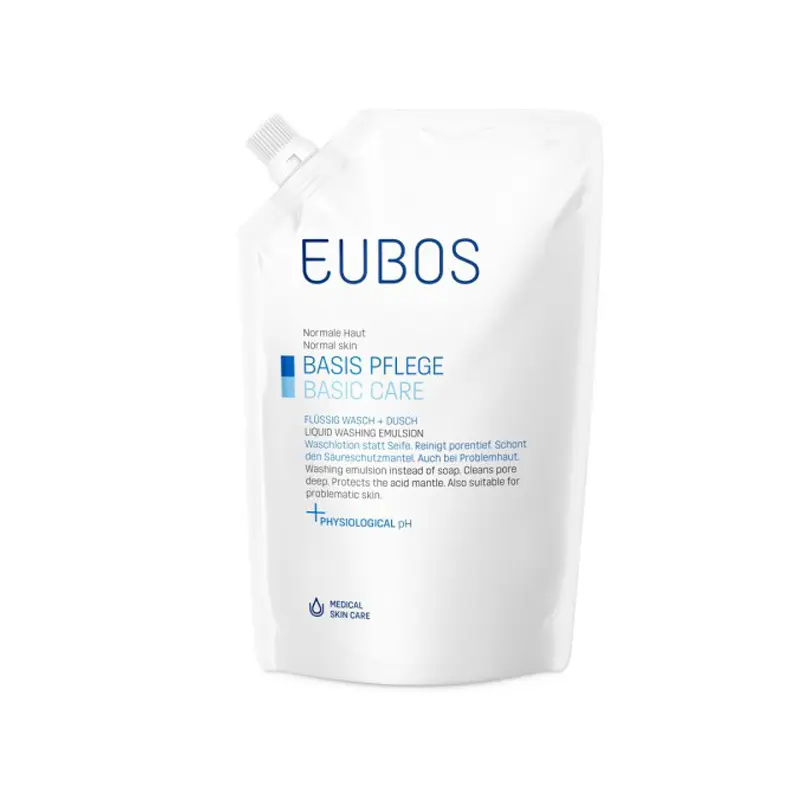Eubos Basic Care Blue Liquid Washing Emulsion Refill, Υγρό Καθαρισμού Προσώπου και Σώματος Ανταλλακτικό, 400ml