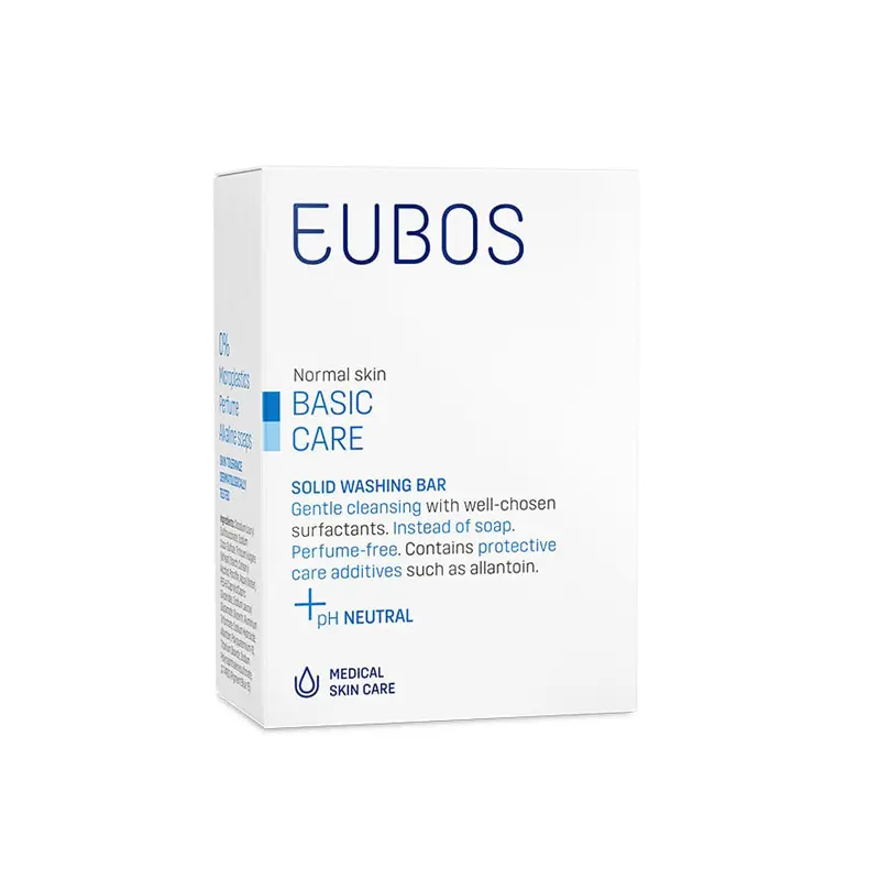 Eubos Basic Care Blue Washing Bar, Στερεή Πλακά Καθαρισμού Προσώπου & Σώματος, 125gr