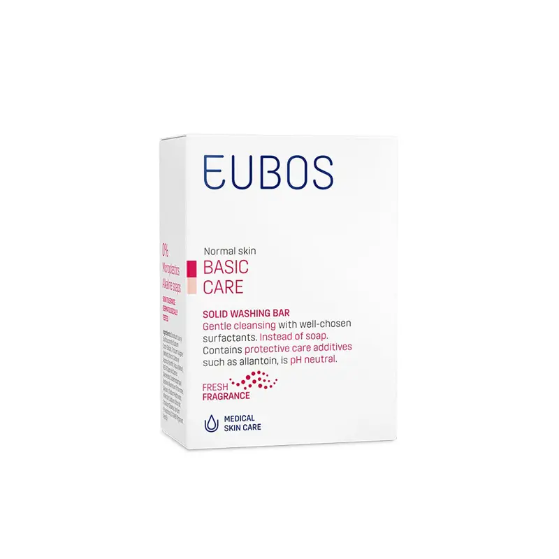 Eubos Basic Care Red Washing Bar, Στερεή Πλακά Καθαρισμού Προσώπου & Σώματος, 125gr