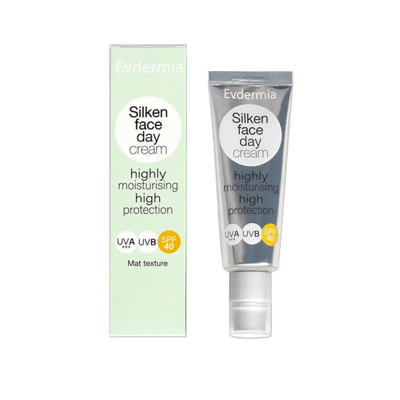 Evdermia Silken Face Day Cream SPF40, Ενυδατική & Αντιηλιακή κρέμα προσώπου, 50ml