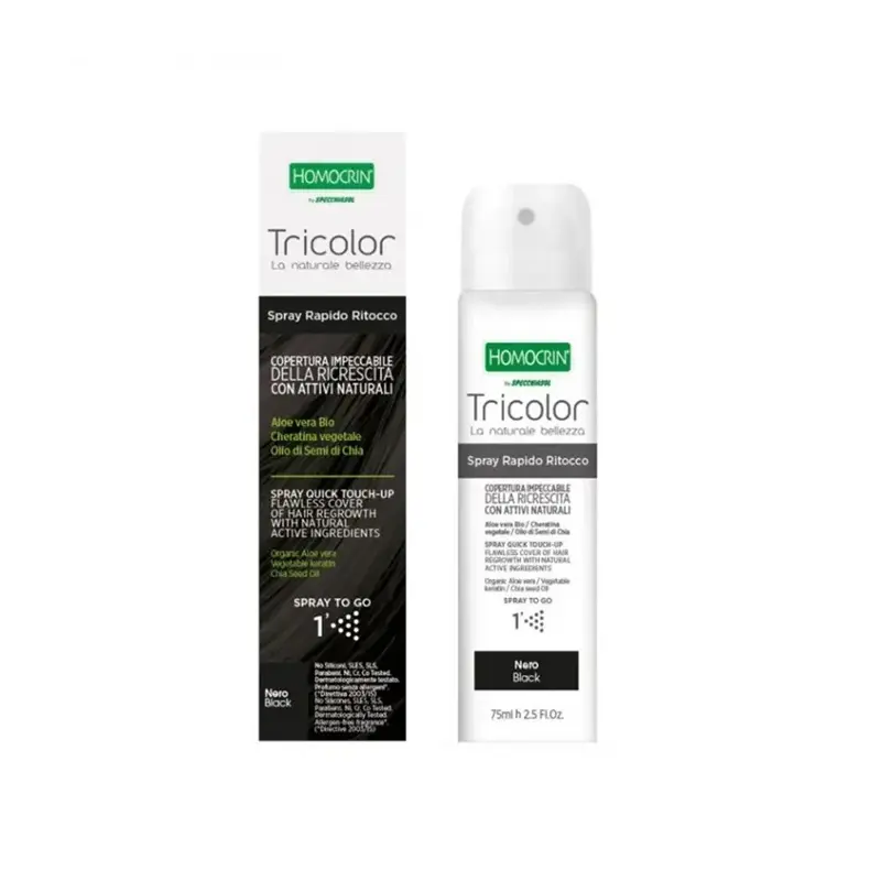 Specchiasol Homocrin Tricolor, Spray Quick Touch Up Black, 75ml