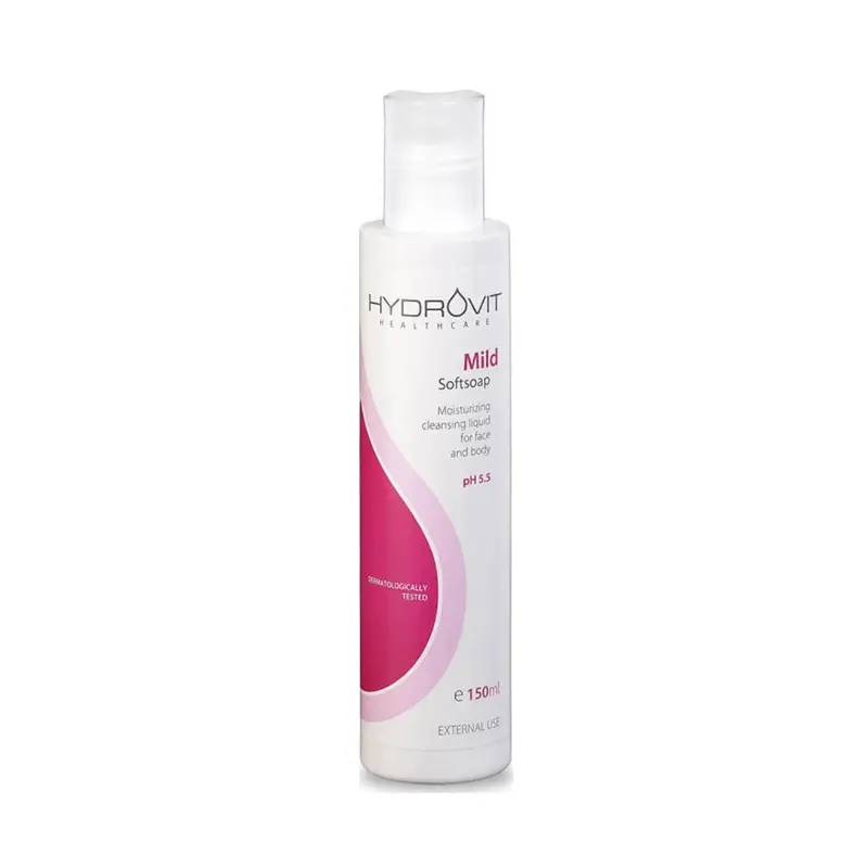 Hydrovit Mild Softsoap Moisturizing Cleansing Liquid pH5.5, Ήπιο υγρό καθαρισμού προσώπου και σώματος, 150ml