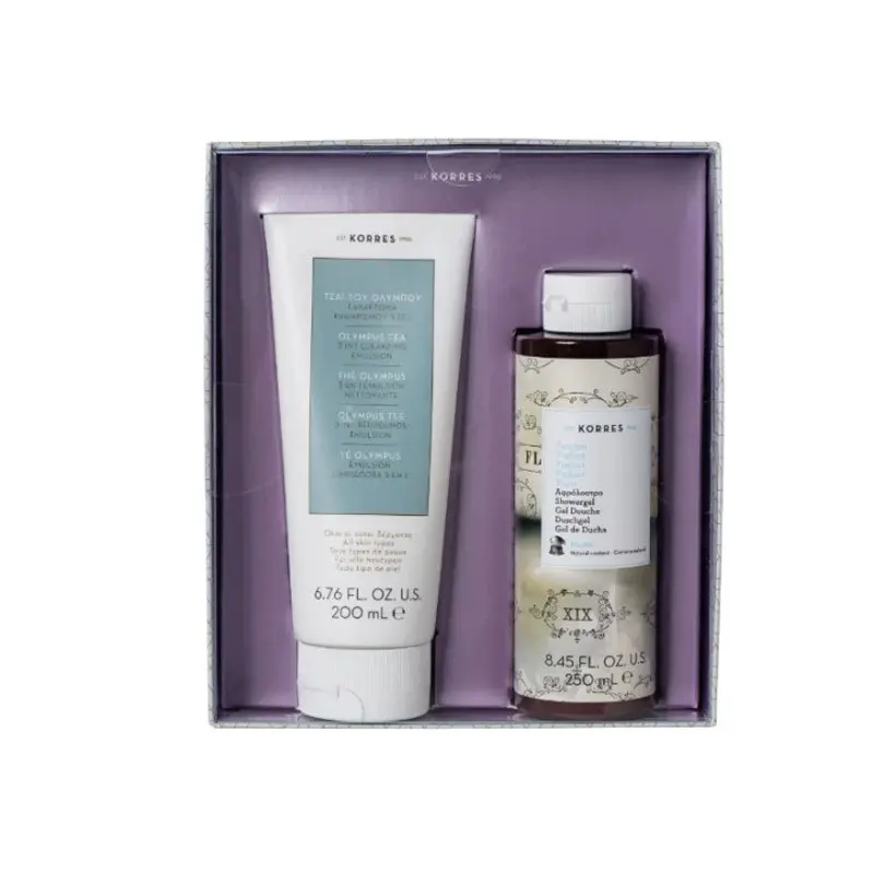 Korres Beauty Essentials, Τσαϊ Του Ολύμπου Γαλάκτωμα Καθαρισμού 3Σε1, 200ml & Korres Αφρόλουτρο Γιαούρτι, 250ml