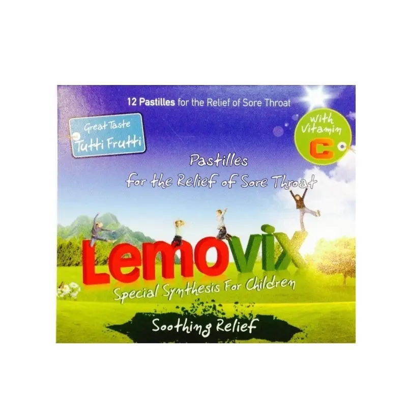 Lemovix Καραμέλες Για Παιδιά Με Με Γεύση Tutti Frutti, Με Βιταμίνη C, 12 παστίλιες