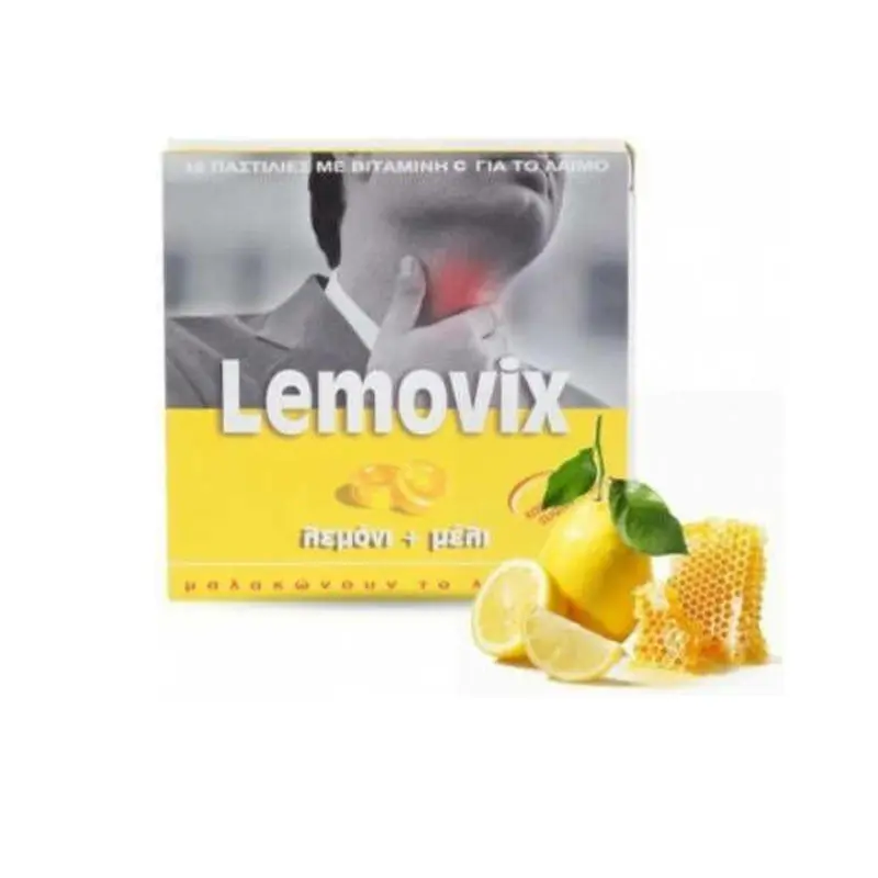 Lemovix Καραμέλες Με Γεύση Λεμόνι & Μέλι, Με Βιταμίνη C, 16 παστίλιες