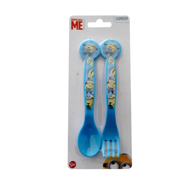 Stor Minions Cutlery Set, Σετ Πλαστικό με Κουτάλι και Πιρούνι, 2 τεμάχια