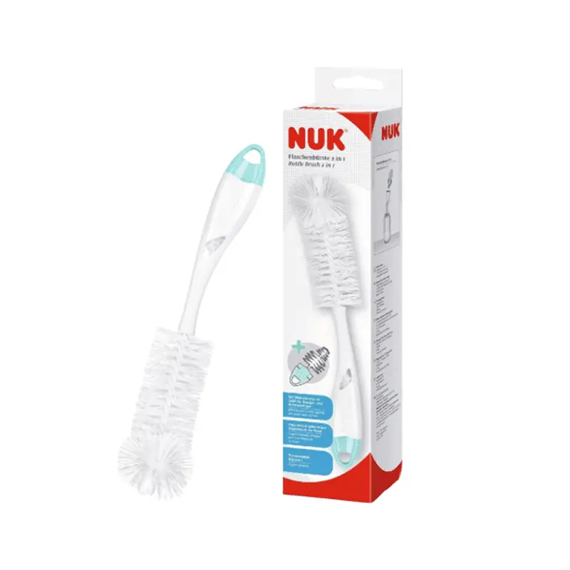 Nuk Bottle Brush 2 in 1 Βούρτσα Καθαρισμού μπιμπερό & θηλών, 1 τεμάχιο
