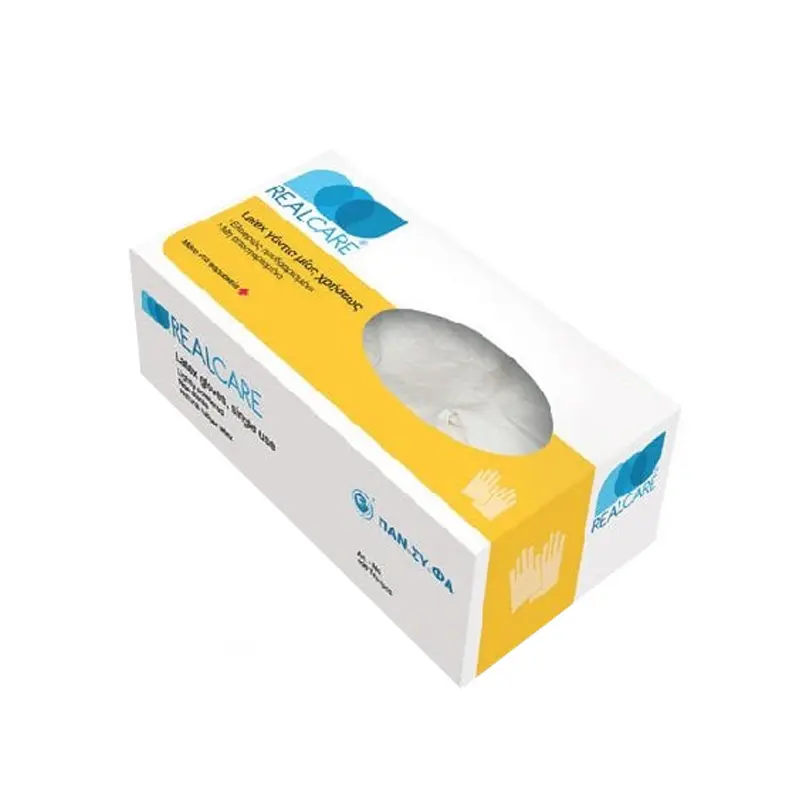 Real Care Εξεταστικά Γάντια Μιας Χρήσης Latex Ελαφρώς Πουδραρισμένα Μέγεθος Medium, 100 τεμάχια