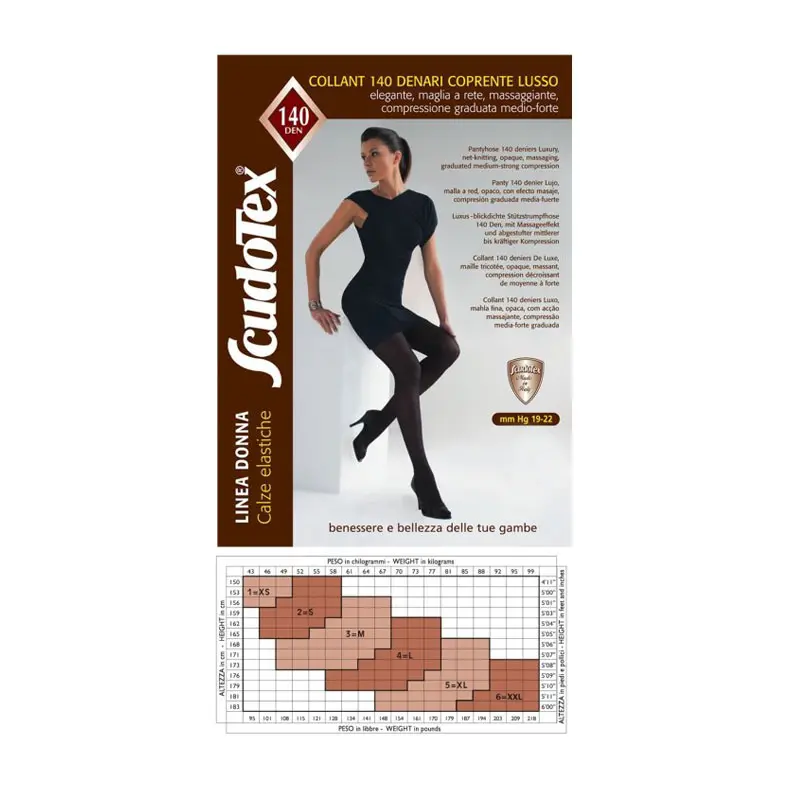 Scudotex Collant 140 Den Microfibre Coprente Nero, Καλσόν 140 Den, Χρώμα Μαύρο, No 3, 1 τεμάχιο
